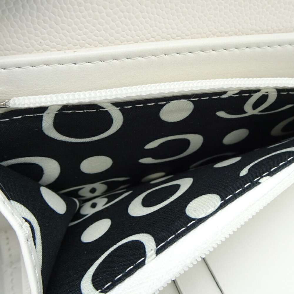 CHANEL Authentic White Caviar Leather Wallet - Picture 8 of 10